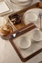 Hermia Juego de desayuno de porcelana de 14 piezas Crema